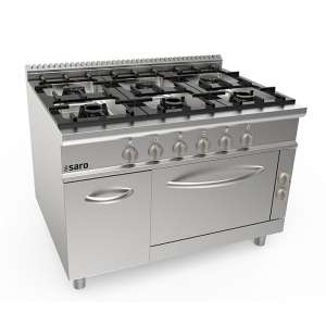 SARO Gasfornuis + elektrische oven 6 branders LQ - LQ / CUG6NE